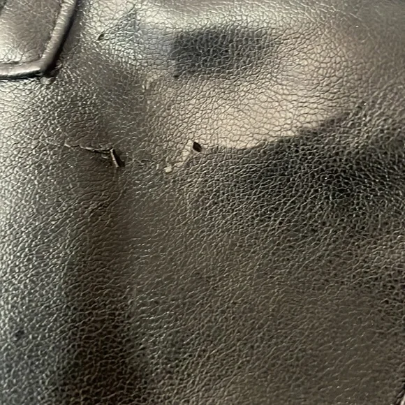 Gianni Binni Black Faux Leather Biker, Motto Jacket,XS - Picture 10 of 15